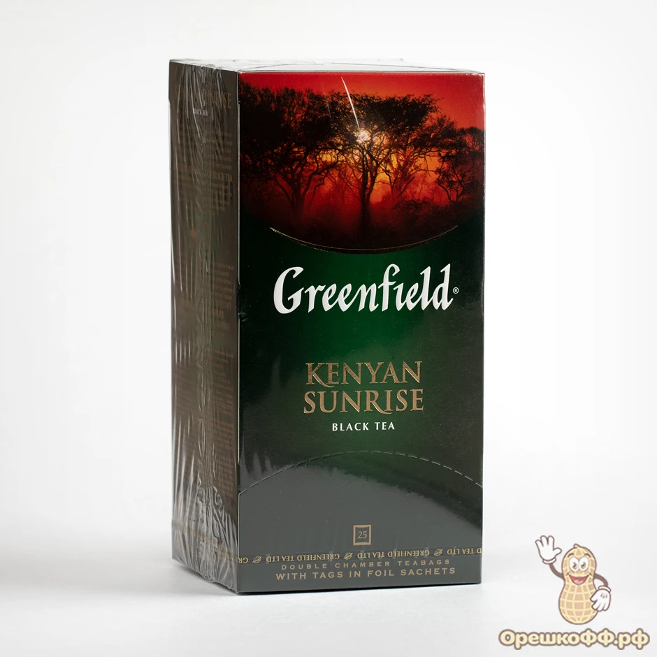 Купить чай черный greenfield (гринфилд) kenyan sunrise 25*2 г в СПб,  интернет-магазин с доставкой на дом - Орешкофф.рф